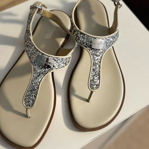 Michael Kors silver glitter sandals!